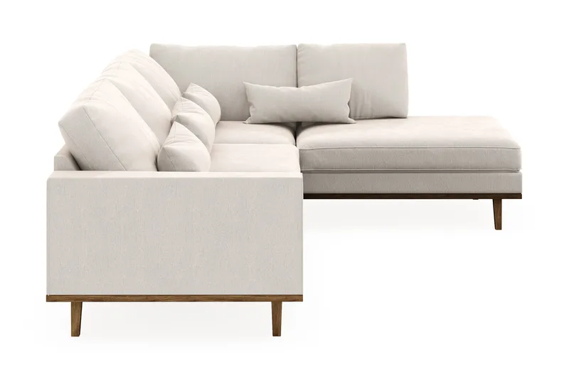 Copenhagen 4-personers Højrevendt L-formet Chaiselongsofa i Fløjl - Cremehvid - Møbler - Sofaer - Sofa med chaiselong
