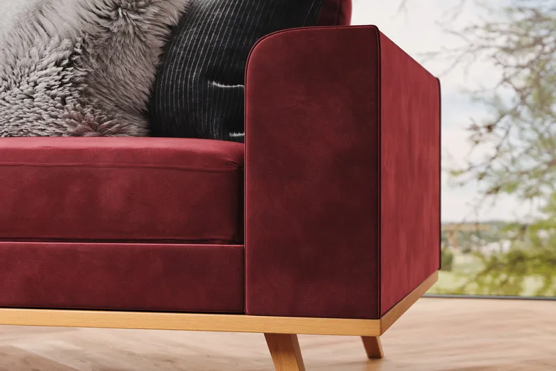 Copenhagen 4-personers Venstrevendt L-formet Divansofa i Fløjl - Lilla - Møbler - Sofaer - Sofa med chaiselong