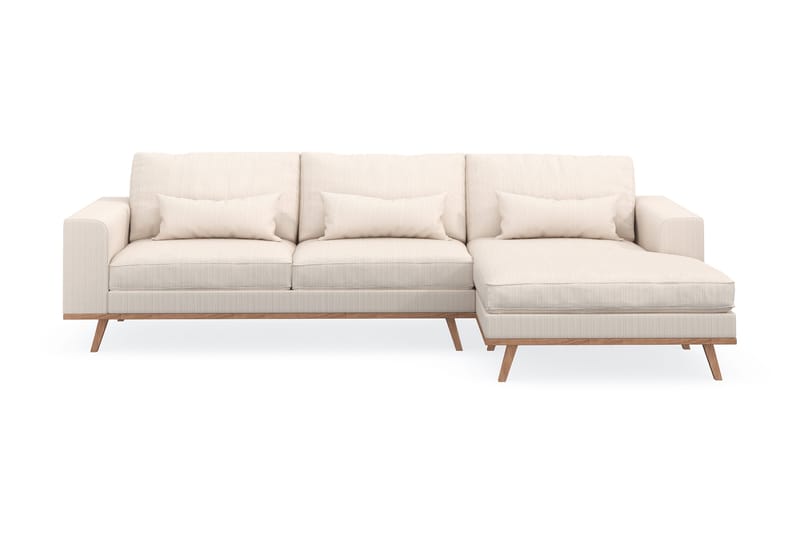 Copenhagen 4-personers Højrevendt L-formet Divansofa i Manchester - Beige - Møbler - Sofaer - Sofa med chaiselong