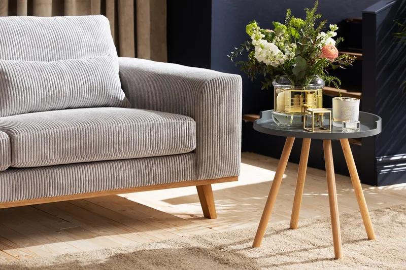 Copenhagen 4-personers Venstrevendt L-formet Divansofa i Manchester - Lysegrå - Møbler - Sofaer - Sofa med chaiselong