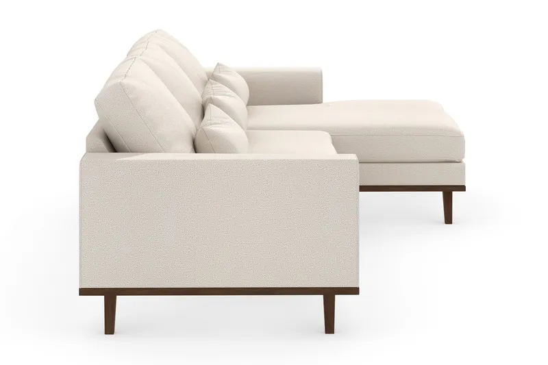 Copenhagen 4-personers Højrevendt L-formet Divansofa i Stof - Beige - Møbler - Sofaer - Sofa med chaiselong