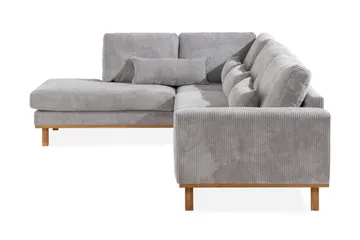 Copenhagen 4-personers Venstrevendt L-formet Chaiselongsofa i Manchester - Lysegrå - Møbler - Sofaer - Sofa med chaiselong