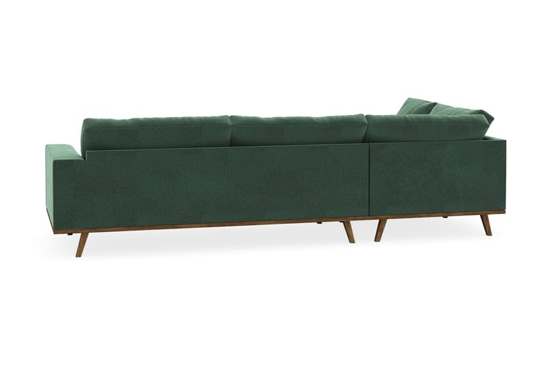 Copenhagen 4-personers Venstrevendt L-formet Chaiselongsofa i Fløjl - Mørkegrøn - Møbler - Sofaer - Sofa med chaiselong