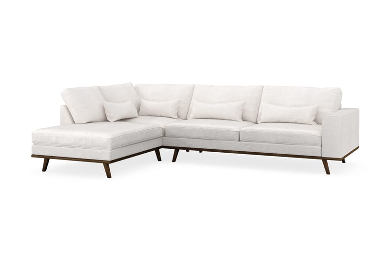 Copenhagen 4-personers Venstrevendt L-formet Chaiselongsofa i Bouclé - Hvid - Møbler - Sofaer - Sofa med chaiselong
