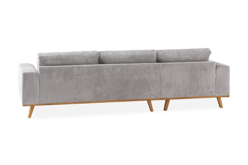 Copenhagen 4-personers Venstrevendt L-formet Divansofa i Manchester - Lysegrå - Møbler - Sofaer - Sofa med chaiselong