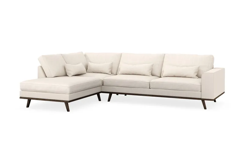 Copenhagen 4-personers Venstrevendt L-formet Chaiselongsofa i Manchester - Beige - Møbler - Sofaer - Sofa med chaiselong