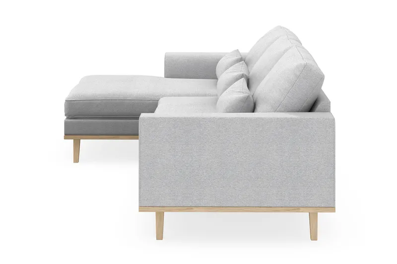 Copenhagen 4-personers Venstrevendt L-formet Divansofa i Stof - Lysegrå - Møbler - Sofaer - Sofa med chaiselong