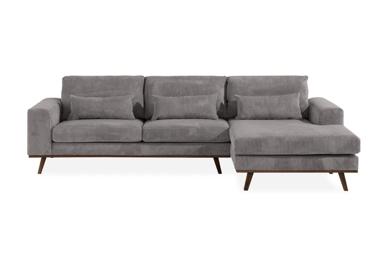 Copenhagen 4-personers Højrevendt L-formet Divansofa i Manchester - Mørkegrå - Møbler - Sofaer - Sofa med chaiselong
