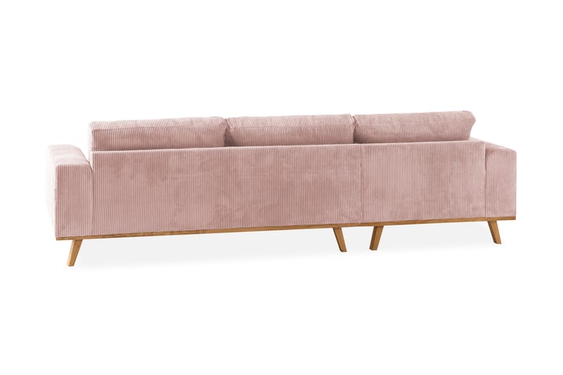 Copenhagen 4-personers Venstrevendt L-formet Divansofa i Manchester - Rosa - Møbler - Sofaer - Sofa med chaiselong