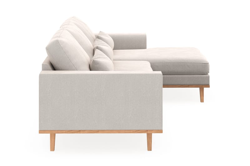Copenhagen 4-personers Højrevendt L-formet Divansofa i Fløjl - Cremehvid - Møbler - Sofaer - Sofa med chaiselong