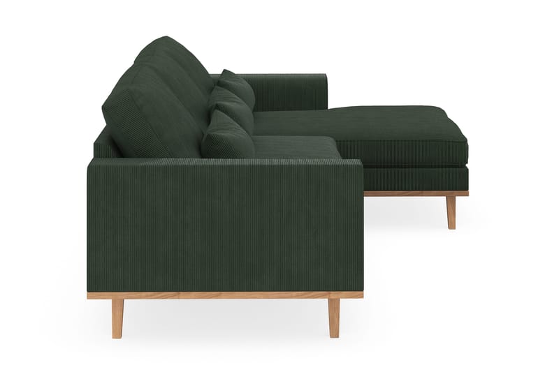 Copenhagen 4-personers Højrevendt L-formet Divansofa i Manchester - Mørkegrøn - Møbler - Sofaer - Sofa med chaiselong