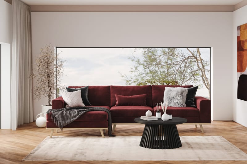 Copenhagen 4-personers Venstrevendt L-formet Divansofa i Fløjl - Lilla - Møbler - Sofaer - Sofa med chaiselong