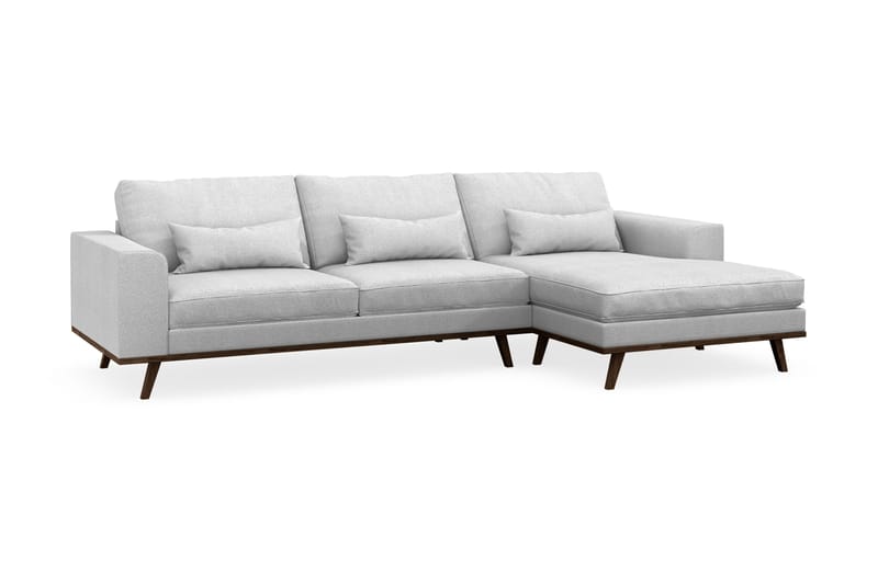 Copenhagen 4-personers Højrevendt L-formet Divansofa i Stof - Lysegrå - Møbler - Sofaer - Sofa med chaiselong