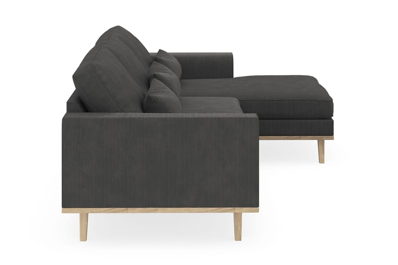 Copenhagen 4-personers Højrevendt L-formet Divansofa i Manchester - Mørkegrå - Møbler - Sofaer - Sofa med chaiselong