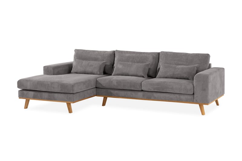 Copenhagen 4-personers Venstrevendt L-formet Divansofa i Manchester - Mørkegrå - Møbler - Sofaer - Sofa med chaiselong