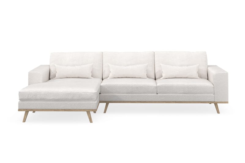 Copenhagen 4-personers Venstrevendt L-formet Divansofa i Bouclé - Hvid - Møbler - Sofaer - Sofa med chaiselong