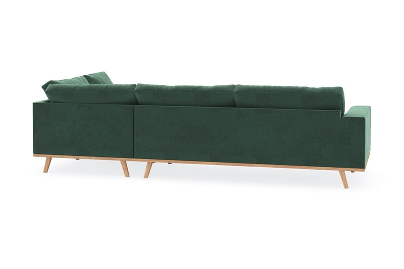 Copenhagen 4-personers Højrevendt L-formet Chaiselongsofa i Fløjl - Mørkegrøn - Møbler - Sofaer - Sofa med chaiselong