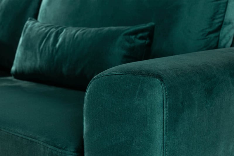 Copenhagen 4-personers Venstrevendt L-formet Chaiselongsofa i Fløjl - Grøn - Møbler - Sofaer - Sofa med chaiselong