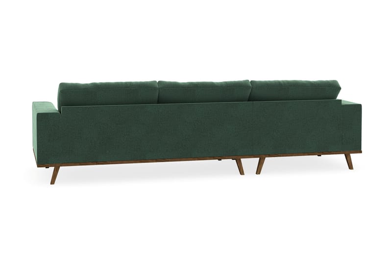 Copenhagen 4-personers Venstrevendt L-formet Divansofa i Fløjl - Mørkegrøn - Møbler - Sofaer - Sofa med chaiselong