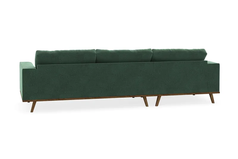Copenhagen 4-personers Venstrevendt L-formet Divansofa i Fløjl - Mørkegrøn - Møbler - Sofaer - Sofa med chaiselong