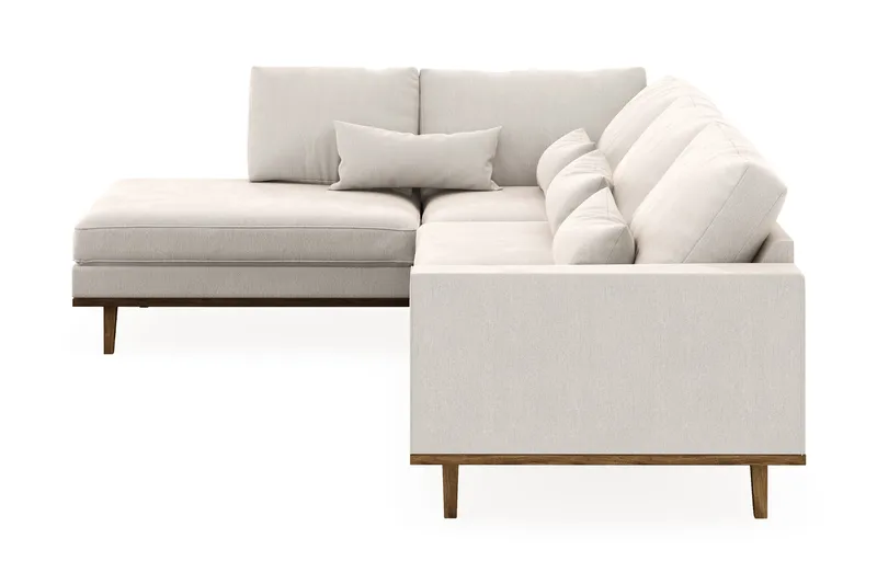 Copenhagen 4-personers Venstrevendt L-formet Chaiselongsofa i Fløjl - Cremehvid - Møbler - Sofaer - Sofa med chaiselong