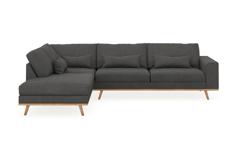 Copenhagen 4-personers Venstrevendt L-formet Chaiselongsofa i Manchester - Mørkegrå - Møbler - Sofaer - Sofa med chaiselong