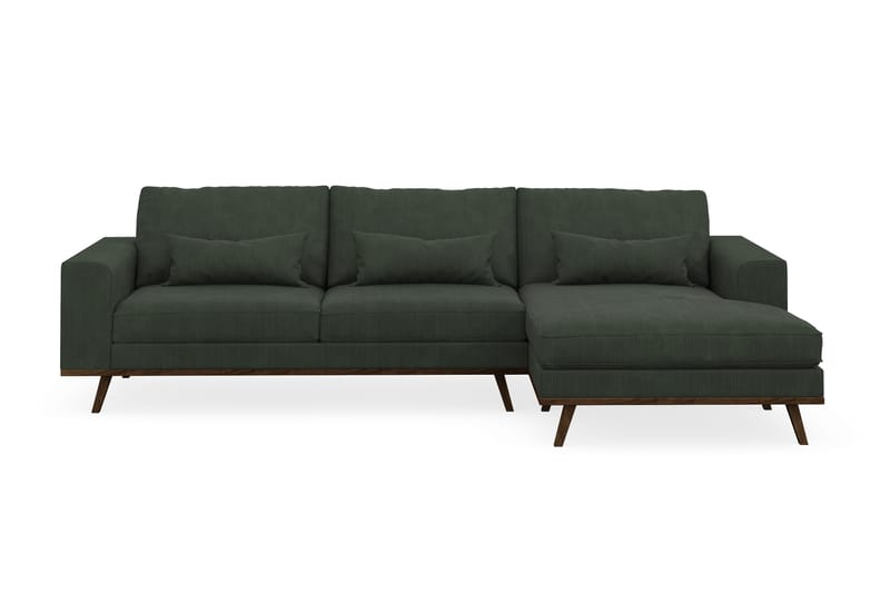 Copenhagen 4-personers Højrevendt L-formet Divansofa i Manchester - Mørkegrøn - Møbler - Sofaer - Sofa med chaiselong