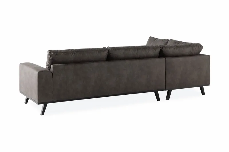 Copenhagen 4-personers Venstrevendt L-formet Chaiselongsofa i Kunstlæder - Mørkegrå - Møbler - Sofaer - Sofa med chaiselong