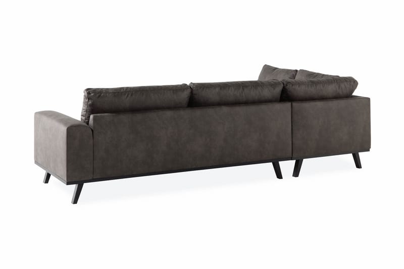 Copenhagen 4-personers Venstrevendt L-formet Chaiselongsofa i Kunstl æder - Mørkegrå - Møbler - Sofaer - Sofa med chaiselong