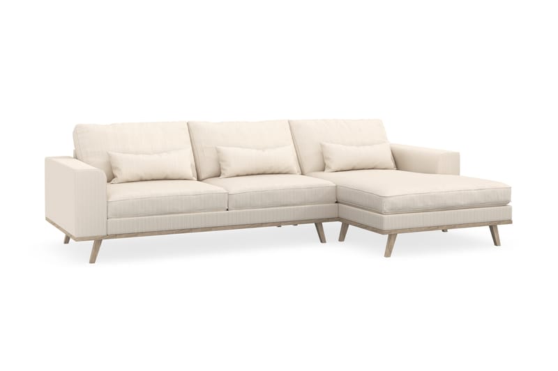 Copenhagen 4-personers Højrevendt L-formet Divansofa i Manchester - Beige - Møbler - Sofaer - Sofa med chaiselong