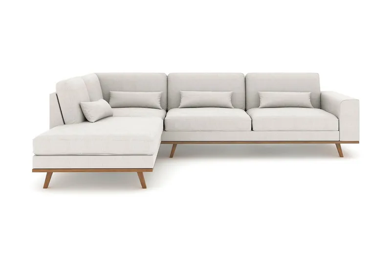 Copenhagen 4-personers Venstrevendt L-formet Chaiselongsofa i Stof - Lysegrå - Møbler - Sofaer - Sofa med chaiselong