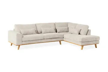 Copenhagen 4-personers Højrevendt L-formet Chaiselongsofa i Manchester - Beige - Møbler - Sofaer - Sofa med chaiselong