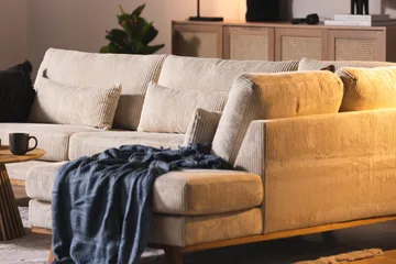 Copenhagen 4-personers Højrevendt L-formet Chaiselongsofa i Manchester - Beige - Møbler - Sofaer - Sofa med chaiselong