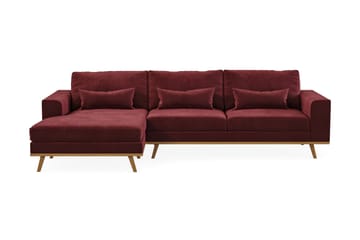 Copenhagen 4-personers Venstrevendt L-formet Divansofa i Fløjl