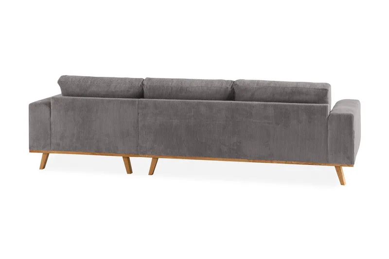 Copenhagen 4-personers Højrevendt L-formet Divansofa i Manchester - Mørkegrå - Møbler - Sofaer - Sofa med chaiselong