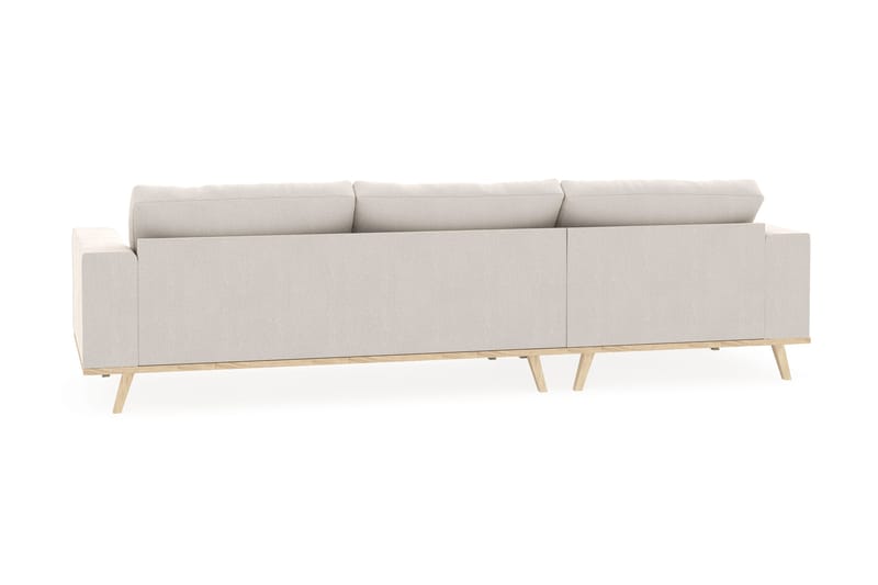 Copenhagen 4-personers Venstrevendt L-formet Divansofa i Fløjl - Cremehvid - Møbler - Sofaer - Sofa med chaiselong