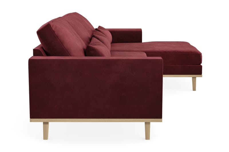 Copenhagen 4-personers Højrevendt L-formet Divansofa i Fløjl - Lilla - Møbler - Sofaer - Sofa med chaiselong