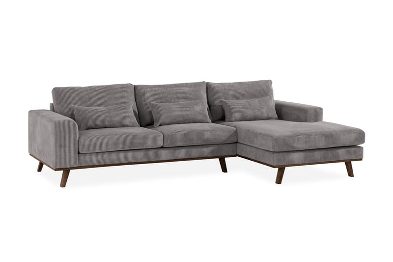 Copenhagen 4-personers Højrevendt L-formet Divansofa i Manchester - Mørkegrå - Møbler - Sofaer - Sofa med chaiselong