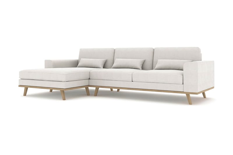 Copenhagen 4-personers Venstrevendt L-formet Divansofa i Stof - Lysegrå - Møbler - Sofaer - Sofa med chaiselong