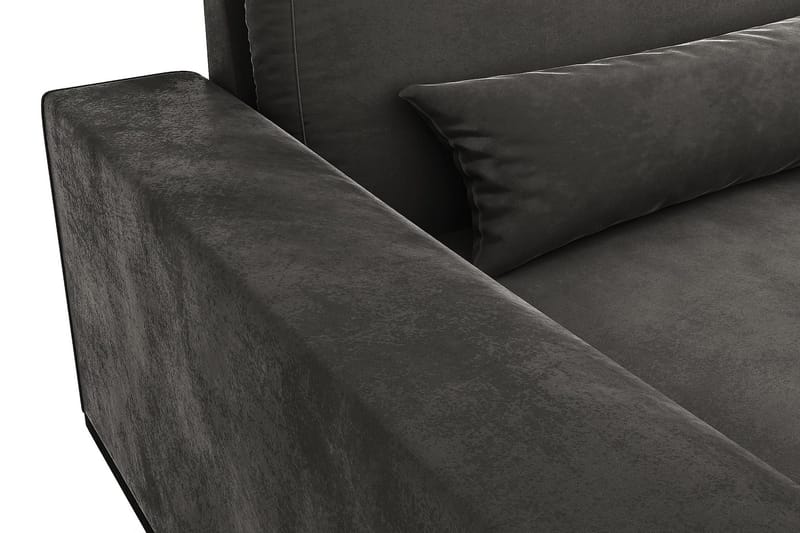 Copenhagen 4-personers Venstrevendt L-formet Divansofa i Fløjl - Mørkegrå - Møbler - Sofaer - Sofa med chaiselong