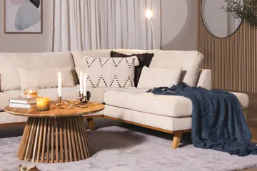 Copenhagen 4-personers Højrevendt L-formet Chaiselongsofa i Manchester - Beige - Møbler - Sofaer - Sofa med chaiselong