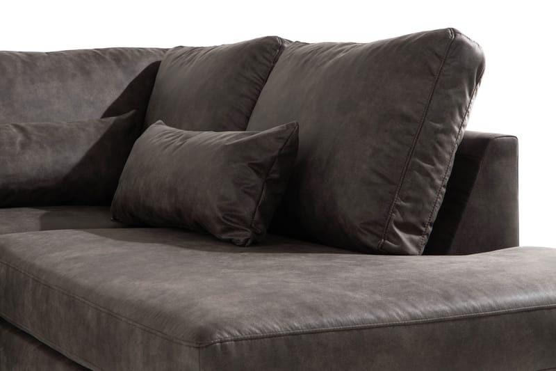 Copenhagen 4-personers Højrevendt L-formet Chaiselongsofa i Kunstlæder - Mørkegrå - Møbler - Sofaer - Sofa med chaiselong