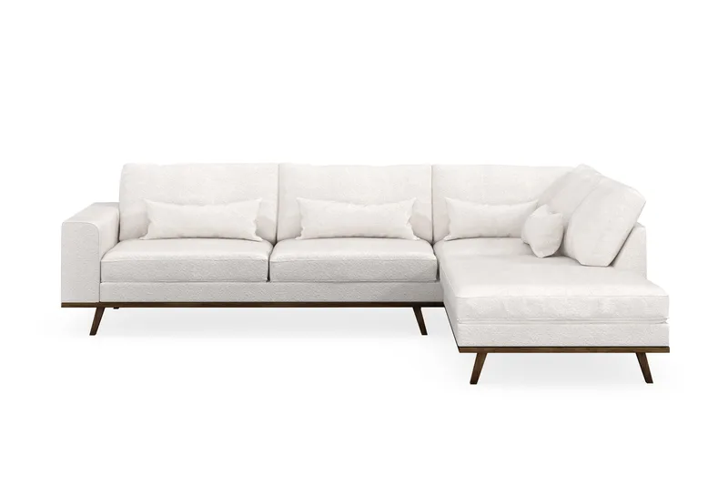 Copenhagen 4-personers Højrevendt L-formet Chaiselongsofa i Bouclé - Hvid - Møbler - Sofaer - Sofa med chaiselong