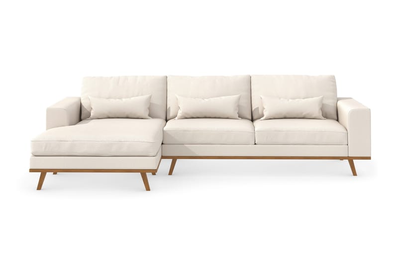Copenhagen 4-personers Venstrevendt L-formet Divansofa i Stof - Beige - Møbler - Sofaer - Sofa med chaiselong
