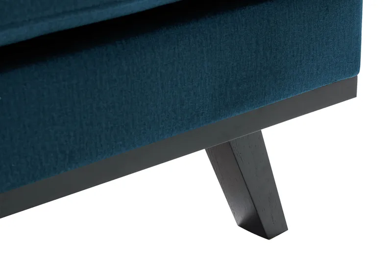 Copenhagen 4-personers Højrevendt L-formet Divansofa i Fløjl - Blå - Møbler - Sofaer - Sofa med chaiselong