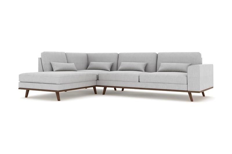 Copenhagen 4-personers Venstrevendt L-formet Chaiselongsofa i Stof - Grå - Møbler - Sofaer - Sofa med chaiselong