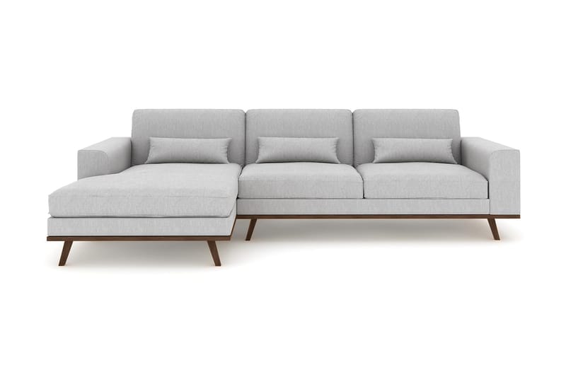Copenhagen 4-personers Venstrevendt L-formet Divansofa i Stof - Grå - Møbler - Sofaer - Sofa med chaiselong