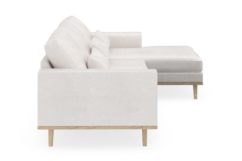 Copenhagen 4-personers Højrevendt L-formet Divansofa i Bouclé - Hvid - Møbler - Sofaer - Sofa med chaiselong
