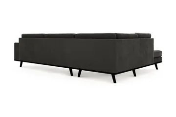 Copenhagen 4-personers Venstrevendt L-formet Chaiselongsofa i Fløjl - Mørkegrå - Møbler - Sofaer - Sofa med chaiselong