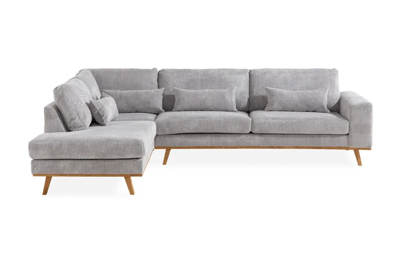 Copenhagen 4-personers Venstrevendt L-formet Chaiselongsofa i Manchester, Lysegrå